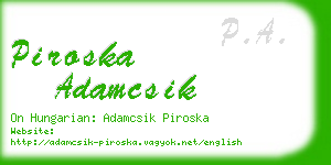 piroska adamcsik business card